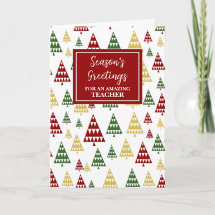 Moderne Bäume Lehrer Weihnachtsfeiertag Karte