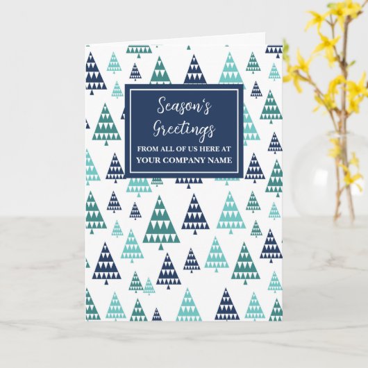 Moderne Bäume Mitarbeiter Weihnachtsfeiertag Karte (Gelbe Blume)