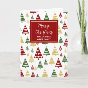 Moderne Bäume Nichte & Familie Frohe Weihnachten Karte