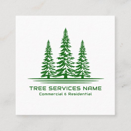 Moderne Bäume Quadratische Visitenkarte (Vorderseite)