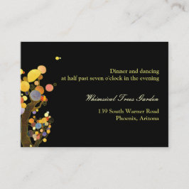 Moderne Bäume Schwarze Hochzeitsempfehlung Begleitkarte