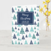 Moderne Bäume Sohn & Familie Frohe Weihnachten Karte (Gelbe Blume)