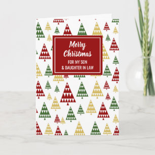 Moderne Bäume Sohn & Tochter im Gesetz Weihnachten Karte