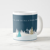 Moderne Bäume Weihnachtslandschaft Editierbares Sp Jumbo-Tasse (Vorderseite Rechts)