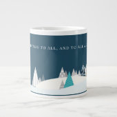 Moderne Bäume Weihnachtslandschaft Editierbares Sp Jumbo-Tasse (Vorderseite)