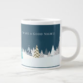 Moderne Bäume Weihnachtslandschaft Editierbares Sp Jumbo-Tasse (Rechts)