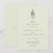 Moderne Baumwald-Rustikale Hochzeit "Save the Date Save The Date (Vorne/Hinten)