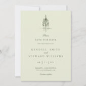 Moderne Baumwälder Rustikale Hochzeit retten das D Save The Date (Vorderseite)