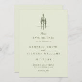 Moderne Baumwälder Rustikale Hochzeit retten das D Save The Date (Vorne/Hinten)