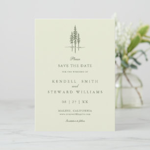 Moderne Baumwälder Rustikale Hochzeit retten das D Save The Date