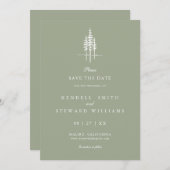 Moderne Baumwälder Rustikale Hochzeit retten das D Save The Date (Vorne/Hinten)