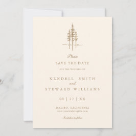 Moderne Baumwälder Rustikale Hochzeit retten das D Save The Date