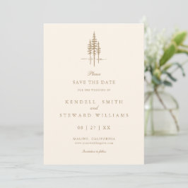Moderne Baumwälder Rustikale Hochzeit retten das D Save The Date