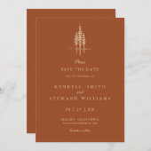 Moderne Baumwälder Rustikale Hochzeit retten das D Save The Date (Vorne/Hinten)