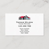 Moderne Baureparatur Handyman Carpenter Visitenkarte (Rückseite)