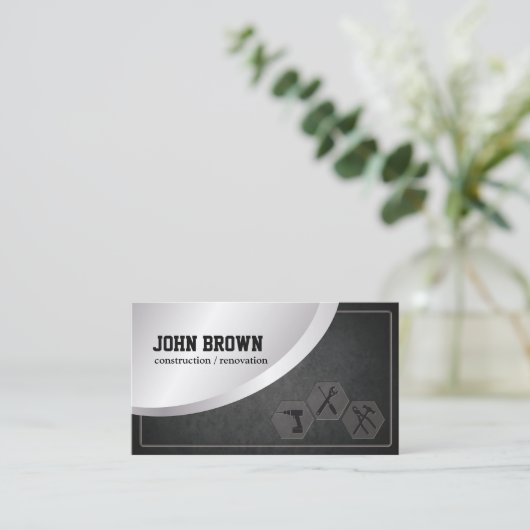 Moderne Bauschmiede Handyman Reparatur Visitenkarte (Stehend Vorderseite)