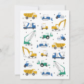 Moderne Baustelle Einladung zum Geburtstag (Rückseite)