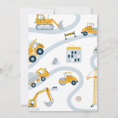 Moderne Baustellen stoppen den Verkehr 1. Geburtst Einladung (Rückseite)