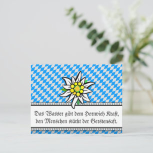Moderne bayerische Aussage über Bier Postkarte