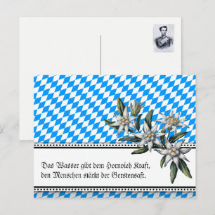Moderne bayerische Aussage über Bier Postkarte