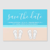 Moderne Beach-Einzigartige Mongramm-Hochzeit rette Magneteinladung (Vorderseite)