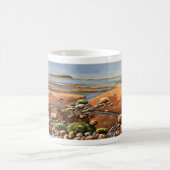 Moderne Beach Grüntöne und Sandbänke Seascape Kaffeetasse (Mittel)