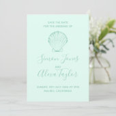 Moderne Beach Hochzeit in Urlaubsort Save the Date (Stehend Vorderseite)