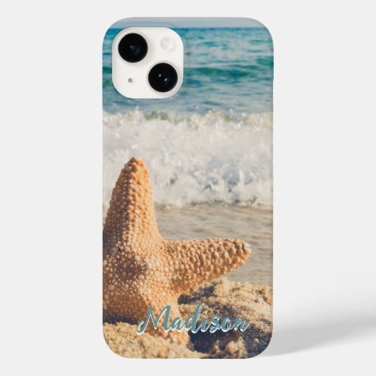 Moderne Beach Starfish Muschel Sky Personalisiert Case-Mate iPhone Hülle (Rückseite)