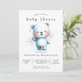 Moderne Bear Baby Dusche Einladung (Stehend Vorderseite)