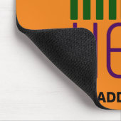 MODERNE BEARBEITBARE DUNKLE ORANGE BILD-TEXT-VORLA MOUSEPAD (Ecke)