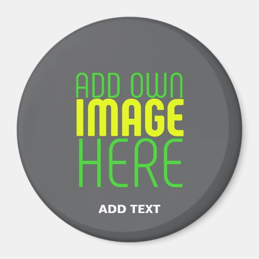 MODERNE BEARBEITBARE EINFACHE GRAUE BILD-TEXT-VORL MAGNET (Vorne)