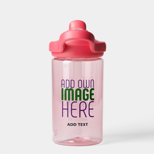 MODERNE BEARBEITBARE, EINFACHE PINK-BILDTEXTVORLAG TRINKFLASCHE (Rückseite)