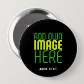 MODERNE BEARBEITBARE EINFACHE SCHWARZE BILD-TEXT-V BUTTON (Vorne & Hinten)