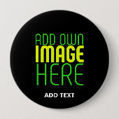 MODERNE BEARBEITBARE EINFACHE SCHWARZE BILD-TEXT-V BUTTON (Vorderseite)