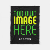 MODERNE BEARBEITBARE EINFACHE SCHWARZE BILD-TEXT-V FLEECEDECKE (Vorderseite)
