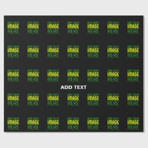 MODERNE BEARBEITBARE EINFACHE SCHWARZE BILD-TEXT-V GESCHENKPAPIER