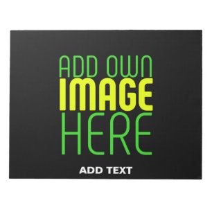 MODERNE BEARBEITBARE EINFACHE SCHWARZE BILD-TEXT-V NOTIZBLOCK