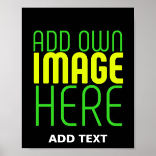 MODERNE BEARBEITBARE EINFACHE SCHWARZE BILD-TEXT-V POSTER