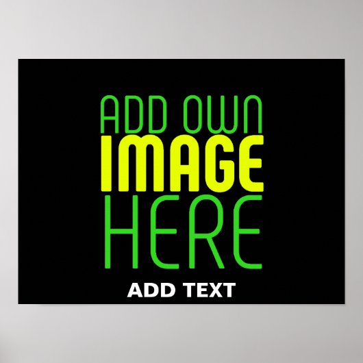 MODERNE BEARBEITBARE EINFACHE SCHWARZE BILD-TEXTVO POSTER (Vorne)