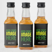 MODERNE BEARBEITBARE, EINFACHE TEMPLATE FÜR SCHWAR ALKOHOLFLASCHENETIKETT (Flaschen)