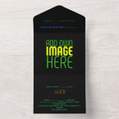 MODERNE BEARBEITBARE, EINFACHE TEMPLATE FÜR SCHWAR ALL IN ONE EINLADUNG (Innen Boden)