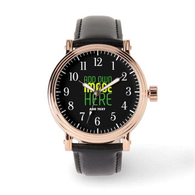 MODERNE BEARBEITBARE, EINFACHE TEMPLATE FÜR SCHWAR ARMBANDUHR (Vorderseite)
