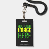 MODERNE BEARBEITBARE, EINFACHE TEMPLATE FÜR SCHWAR AUSWEIS (Vorderseite mit Lanyard)