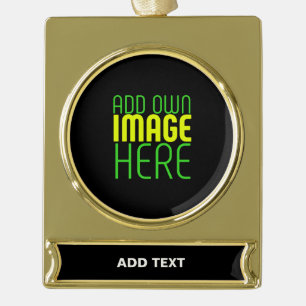 MODERNE BEARBEITBARE, EINFACHE TEMPLATE FÜR SCHWAR Banner-Ornament GOLD