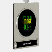 MODERNE BEARBEITBARE, EINFACHE TEMPLATE FÜR SCHWAR Banner-Ornament SILBER (Rechts)