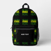 MODERNE BEARBEITBARE, EINFACHE TEMPLATE FÜR SCHWAR BEDRUCKTER RUCKSACK (Vorderseite)