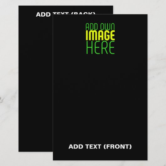 MODERNE BEARBEITBARE, EINFACHE TEMPLATE FÜR SCHWAR BRIEFPAPIER (Vorne/Hinten)