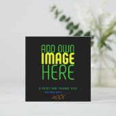 MODERNE BEARBEITBARE, EINFACHE TEMPLATE FÜR SCHWAR DANKESKARTE (Stehend Vorderseite)