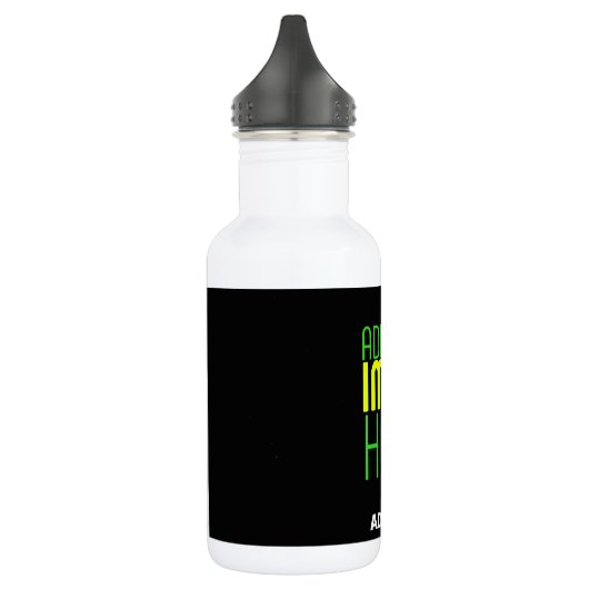 MODERNE BEARBEITBARE, EINFACHE TEMPLATE FÜR SCHWAR EDELSTAHLFLASCHE (Links)