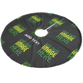 MODERNE BEARBEITBARE, EINFACHE TEMPLATE FÜR SCHWAR FLEECE WEIHNACHTSBAUMDECKE (Schrägansicht)